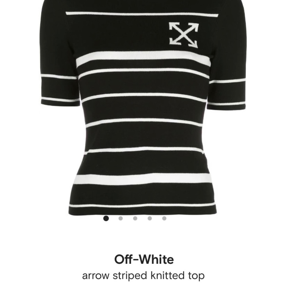 Off White Arrow Striped Knitted Top